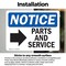 Signmission Parts And Service (Right Arrow) Sign With Symbol, 5 in W x Rectangle, Vinyl Decal OS-2PACK-NS-D-35-L-17136 - alternate 2